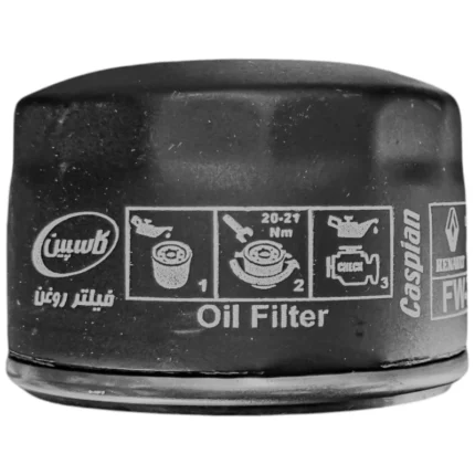 فیلتر روغن کاسپین مدل 00752 استوانه‌ای مناسب برای رنو ال 90، ساندرو، سیمبل و مگان 1.6 با طراحی دایره‌ای